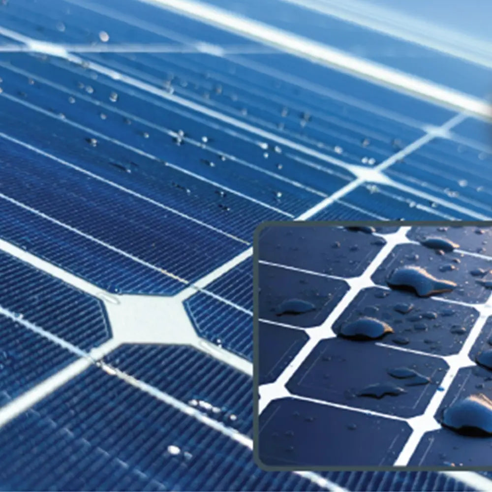 avant apres application produit entretien pour panneaux solaires industrial glass protect fabrique par chemitek solar et distribue par voltaclean shop