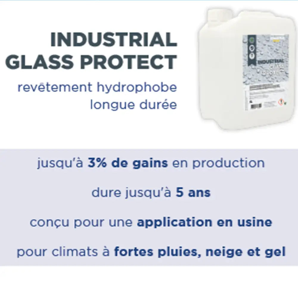 avantages produit entretien pour panneaux solaires industrial glass protect fabrique par chemitek solar et distribue par voltaclean shop