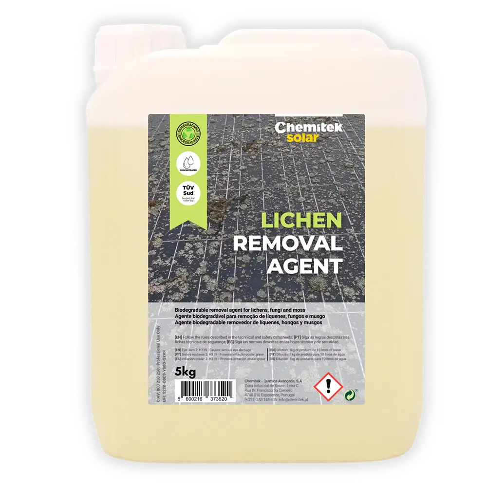 produit entretien pour panneaux solaires lichen removal agent fabrique par chemitek solar et distribue par voltaclean shop