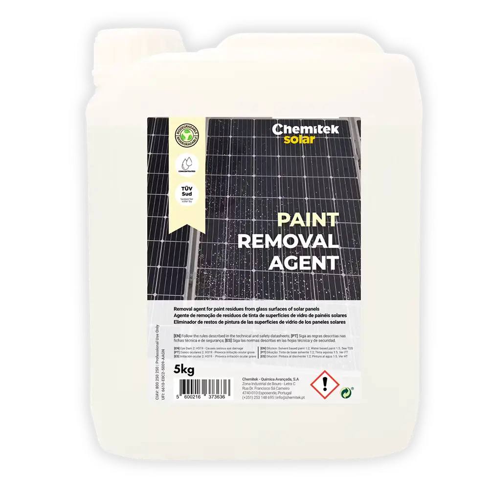produit entretien pour panneaux solaires paint removal agent fabrique par chemitek solar et distribue par voltaclean shop