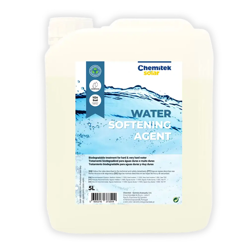produit entretien pour panneaux solaires water softening agent fabrique par chemitek solar et distribue par voltaclean shop